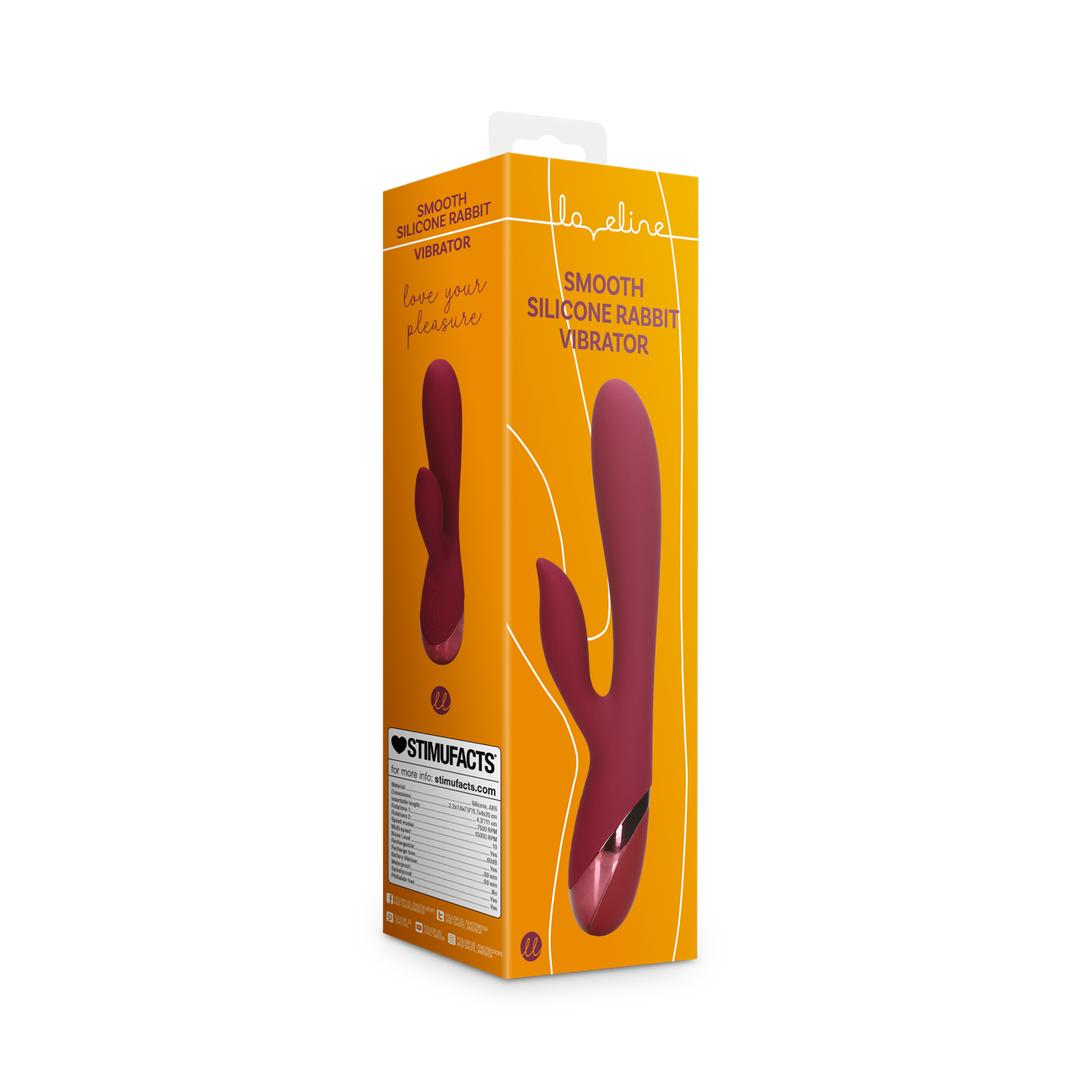 Smooth Silicone Rabbit Vibrator - Dark Cherry 2