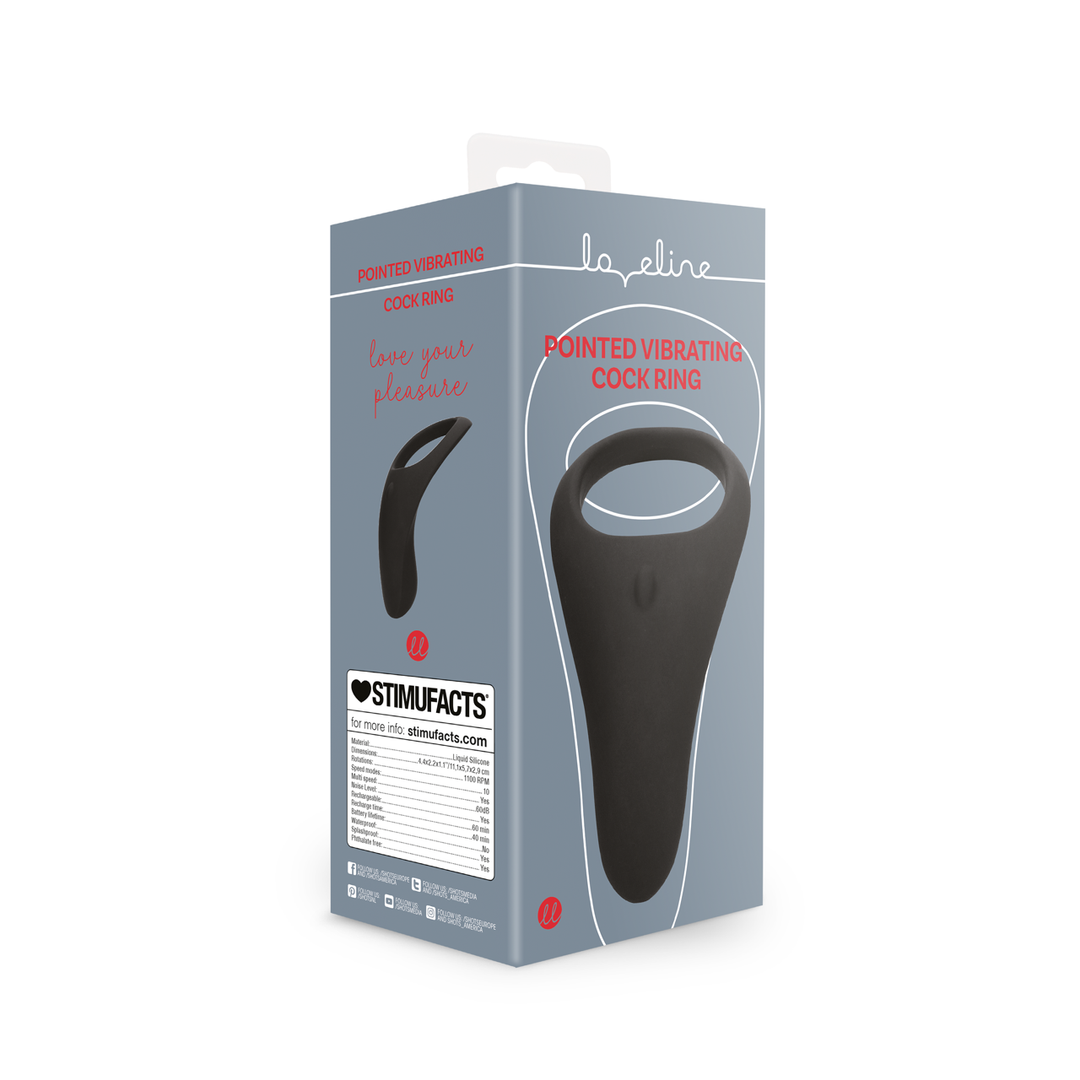 Pointed Vibrating Cock Ring - Licorice Black 2