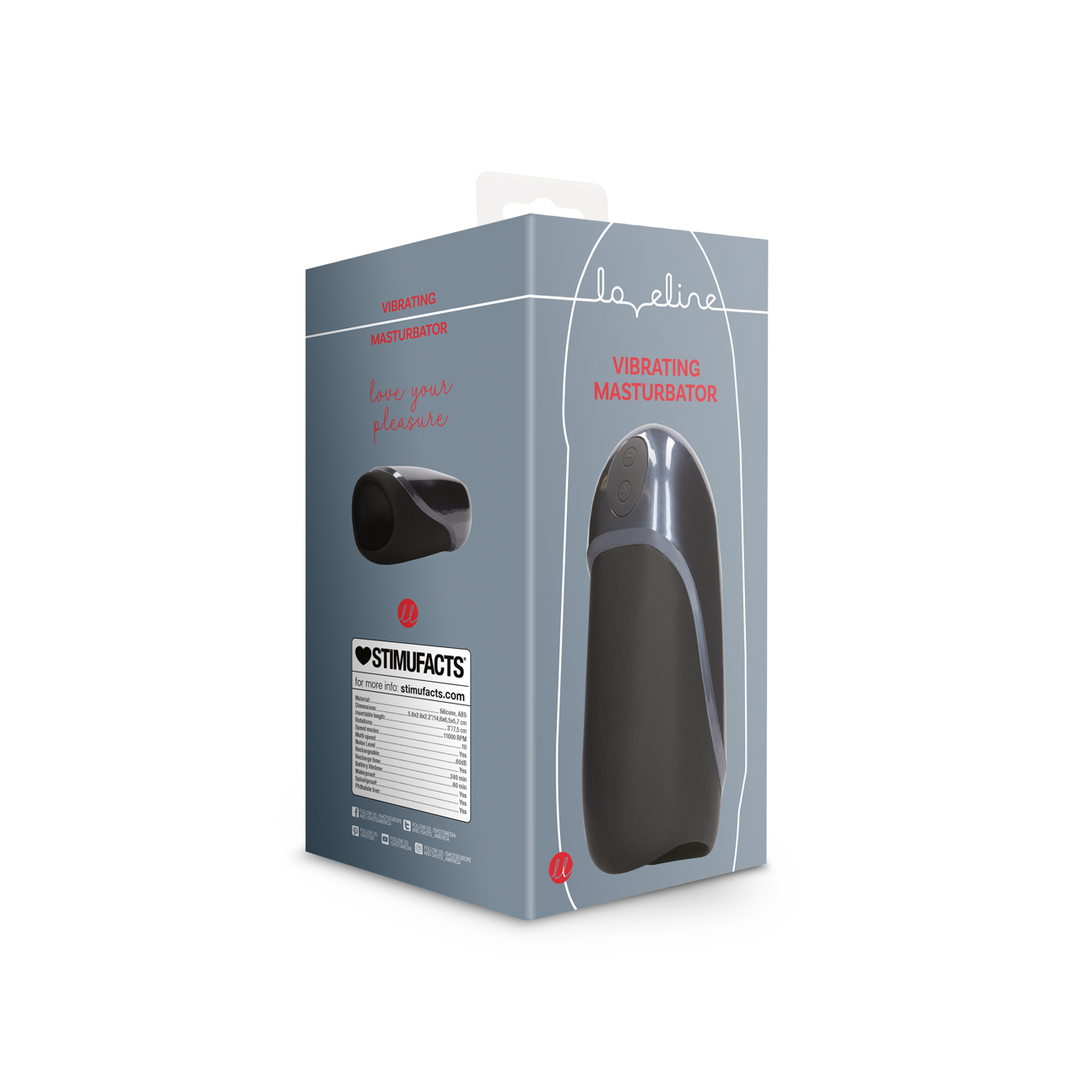 Vibrating Masturbator Sleeve - Licorice Black 2