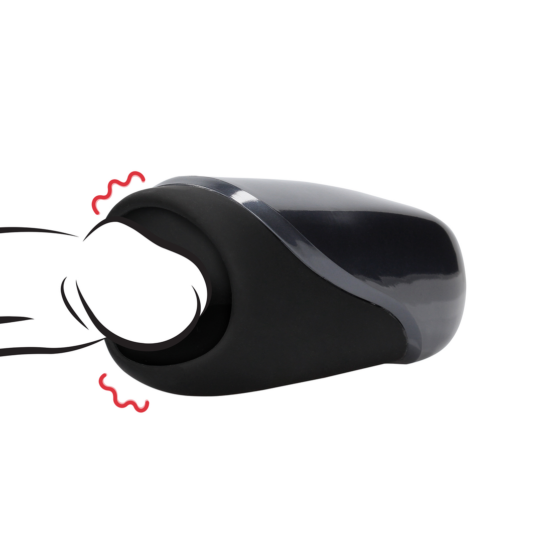 Vibrating Masturbator Sleeve - Licorice Black