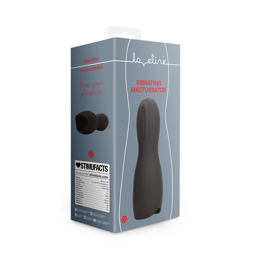 Vibrating Masturbator Sleeve - Licorice Black 2