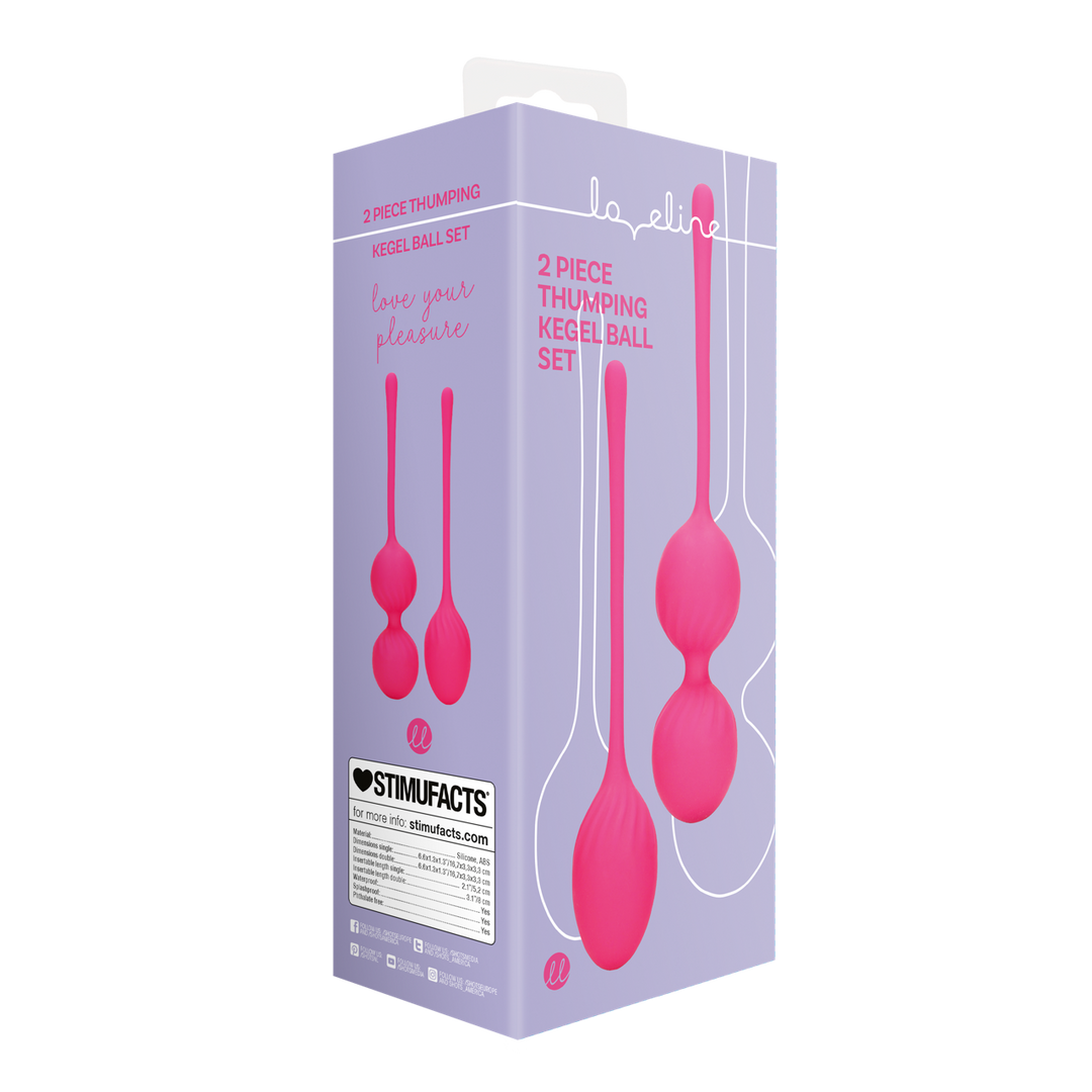 2 Piece Thumping Kegel Ball Set - Wild Strawberry 2