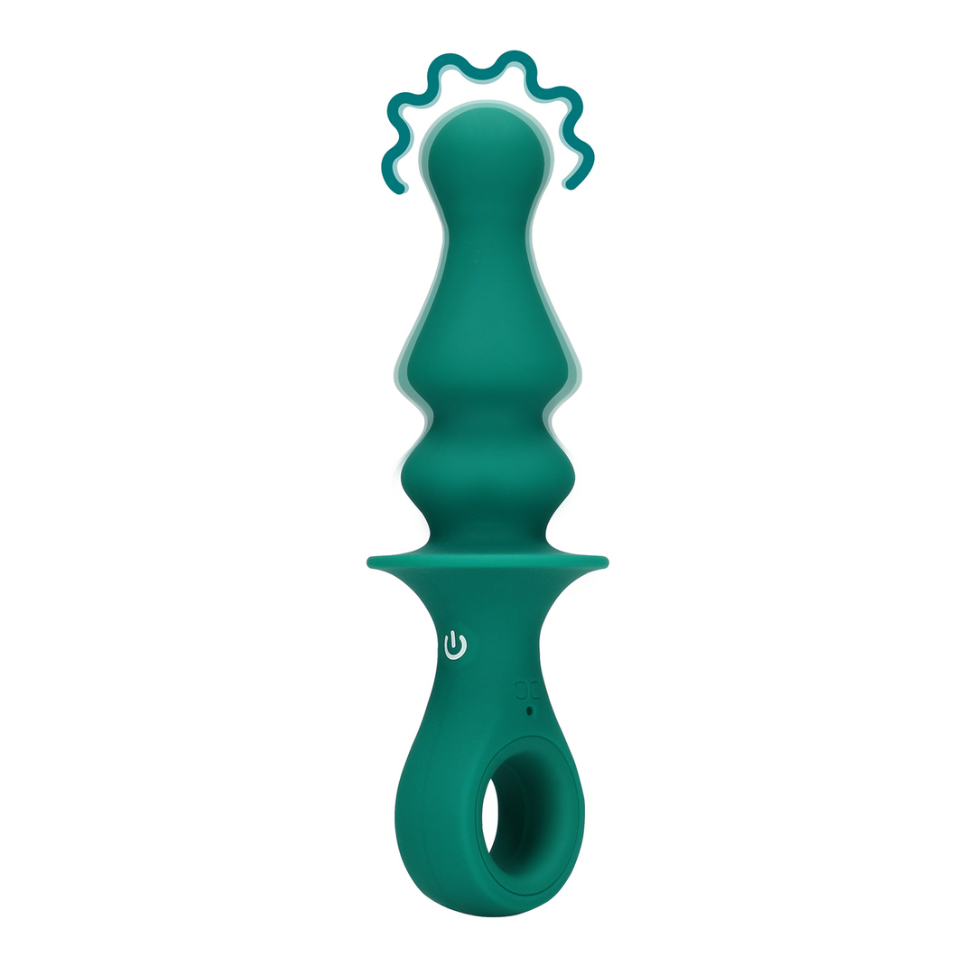 Pawn Shaped Anal Vibrator - Peacock Plume 1