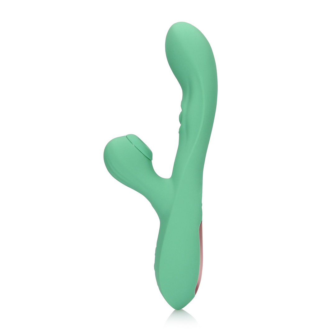 Pulse Wave and Tongue Flickering Rabbit Vibrator - Blue Grass 6