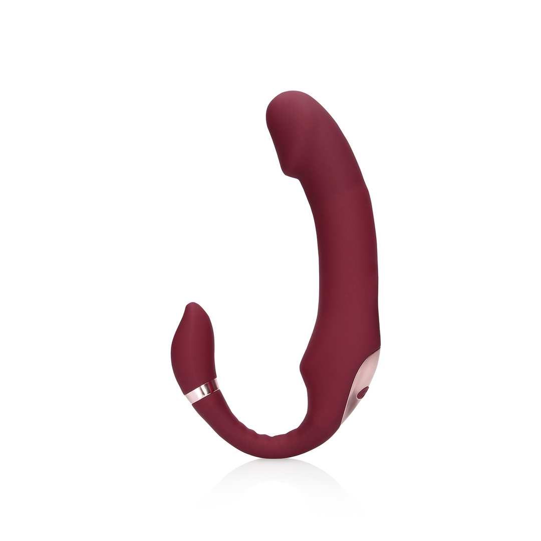 Bendable Vibrating Strapless Strap-on - Merlot Grape 6