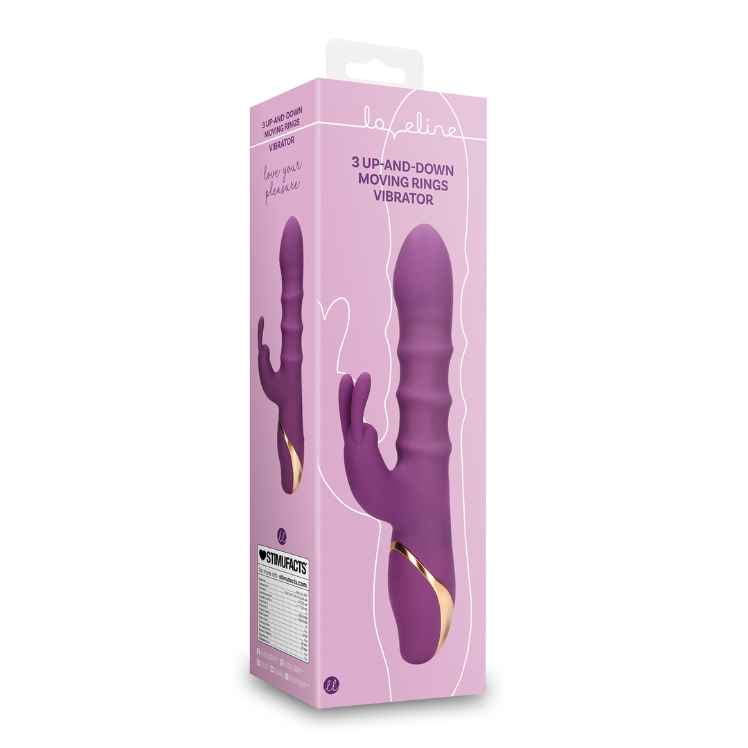 3 Up-and-Down Moving Rings Vibrator - Orchidee Purple 2