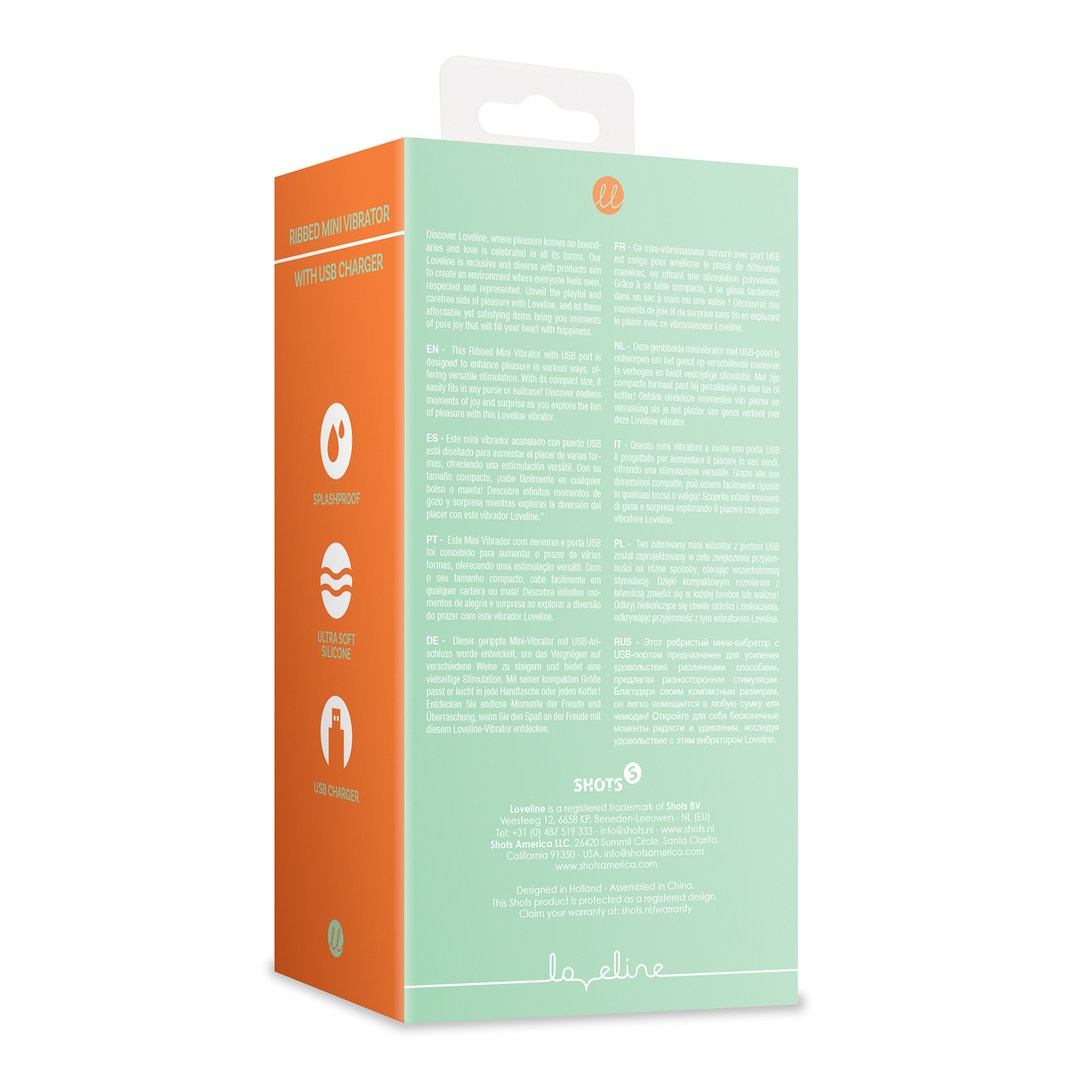 Ribbed Mini Vibrator with USB Charger - Spring Sage 3