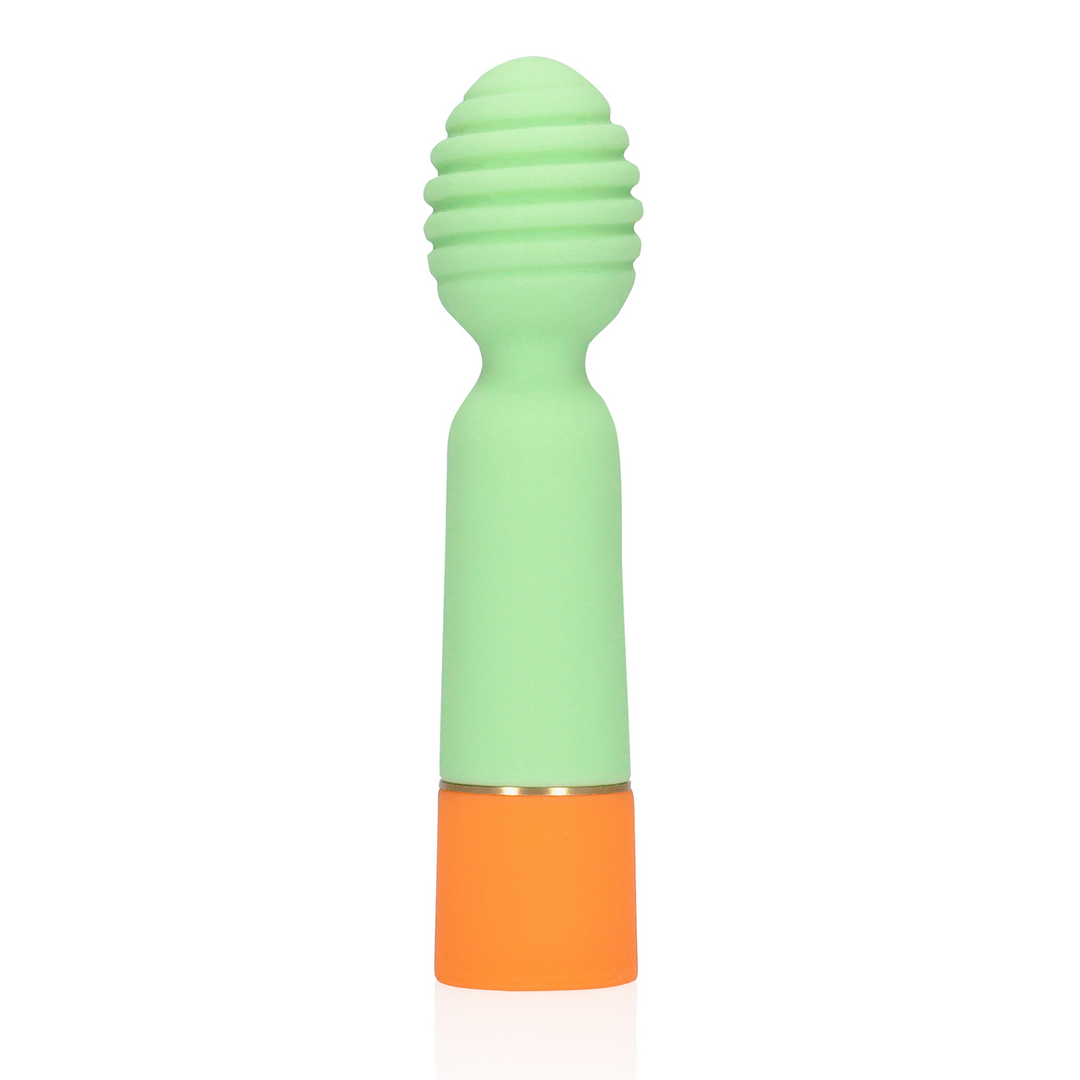 Ribbed Mini Vibrator with USB Charger - Spring Sage 5