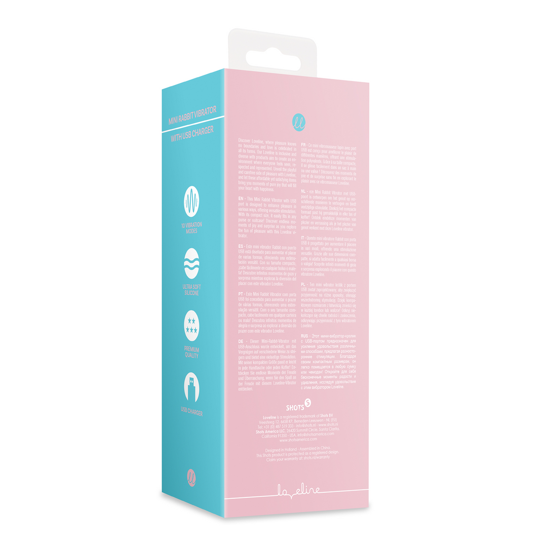 Mini Rabbit Vibrator with USB Charger - Cherry Chiffon 3