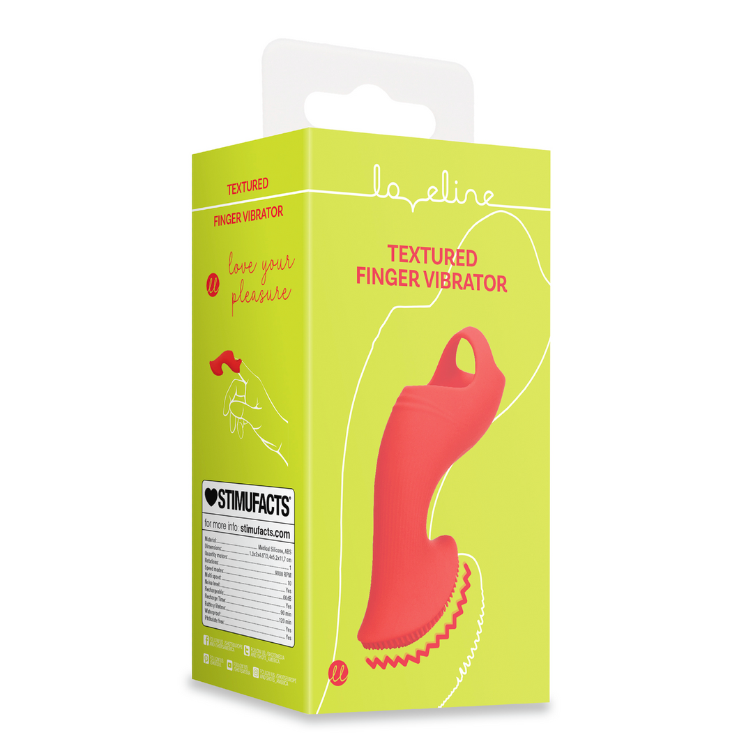 Textured Finger Vibrator - Sunrise Red 2
