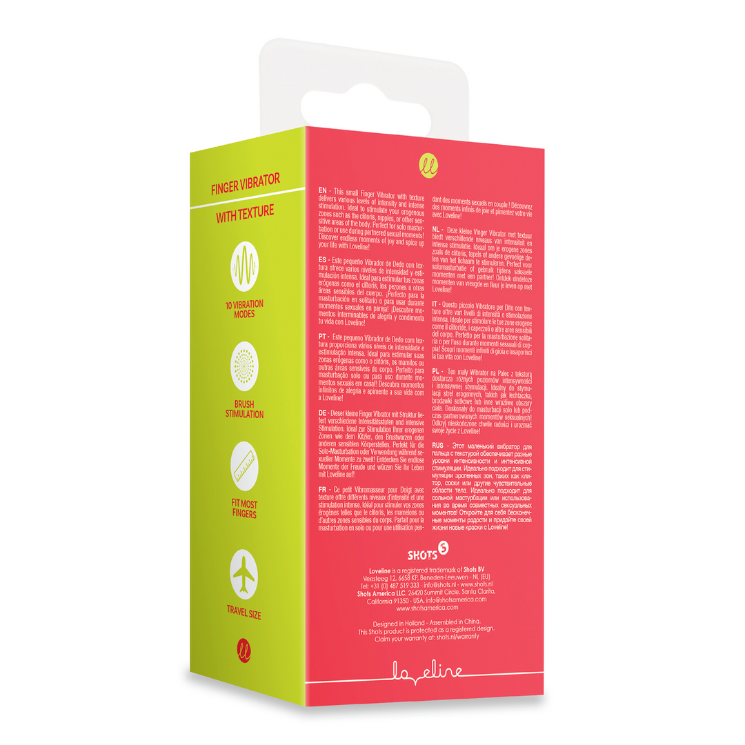 Textured Finger Vibrator - Sunrise Red 3