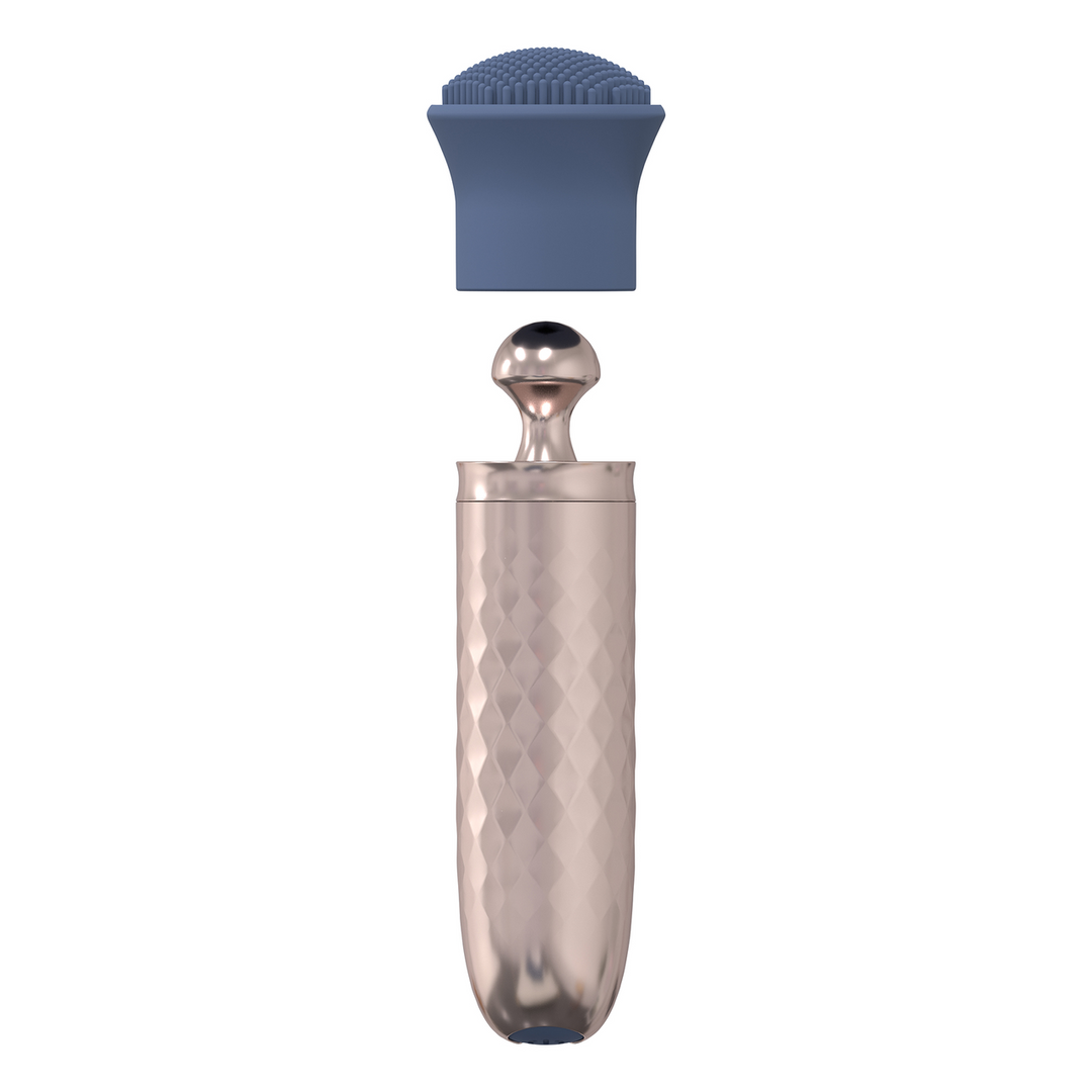 The Thrill - 10 Speed Interchangeable Vibrator - Blue 4