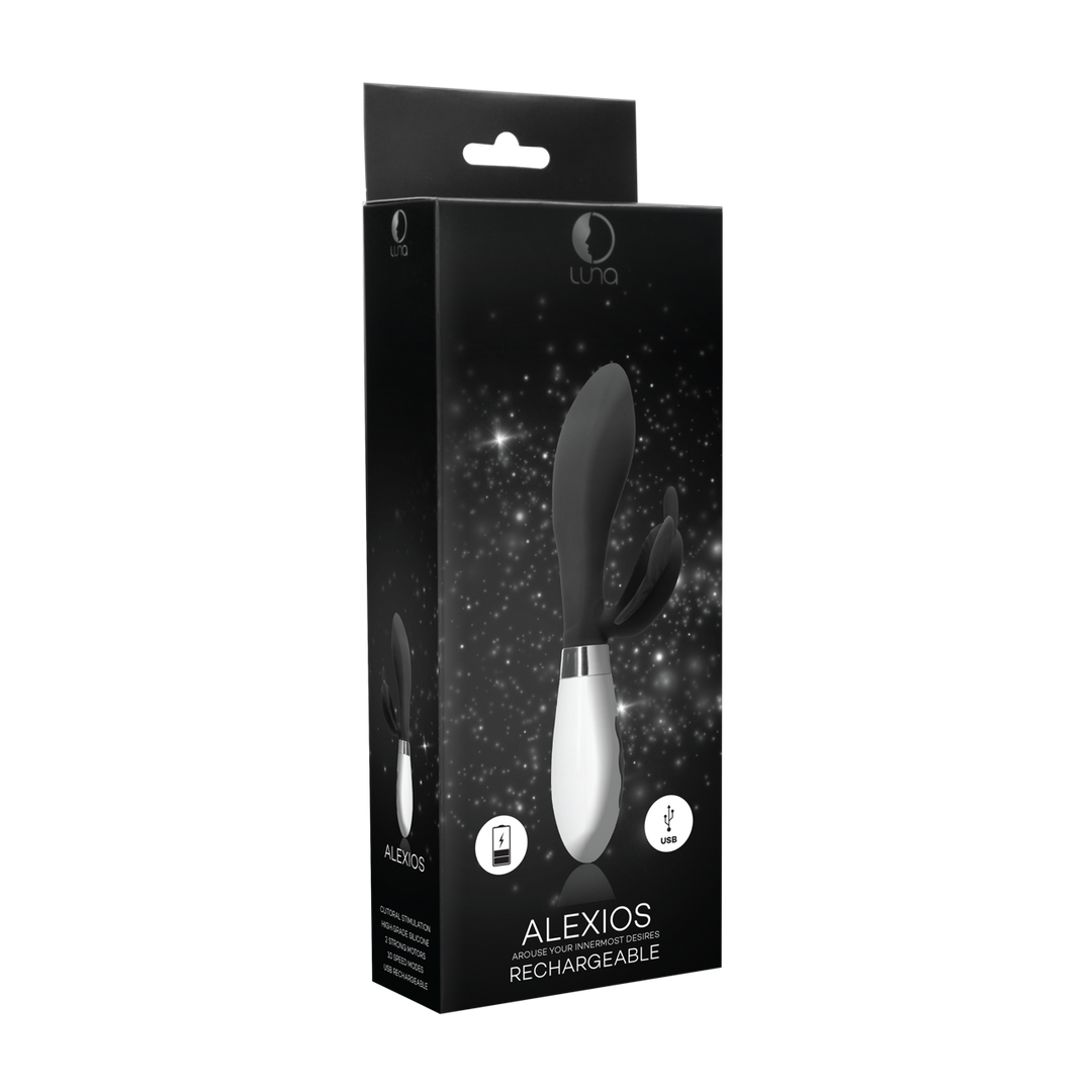 Alexios - Rechargeable Rabbit Vibrator - Black 2