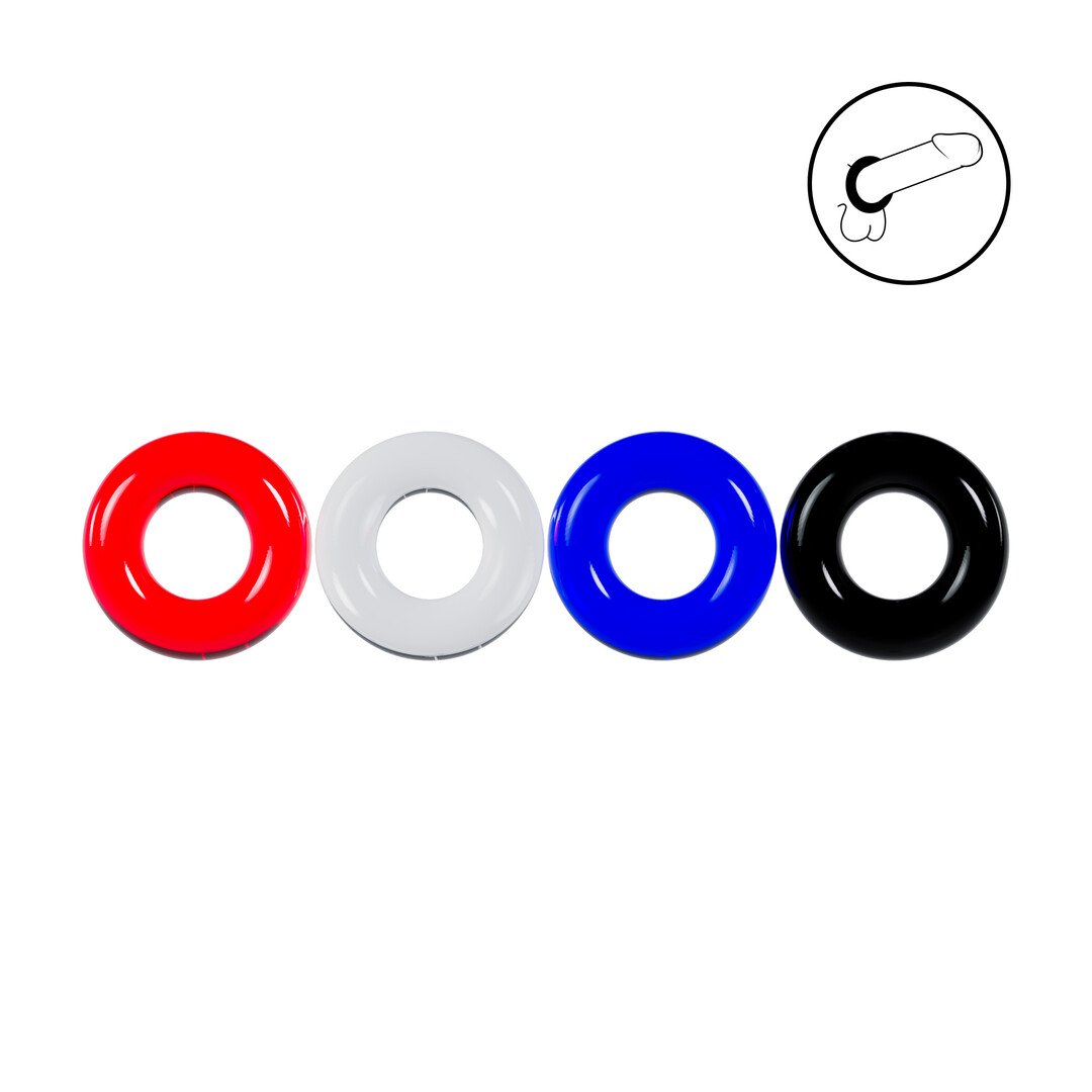 Cockring Set of 4 - Multicolor