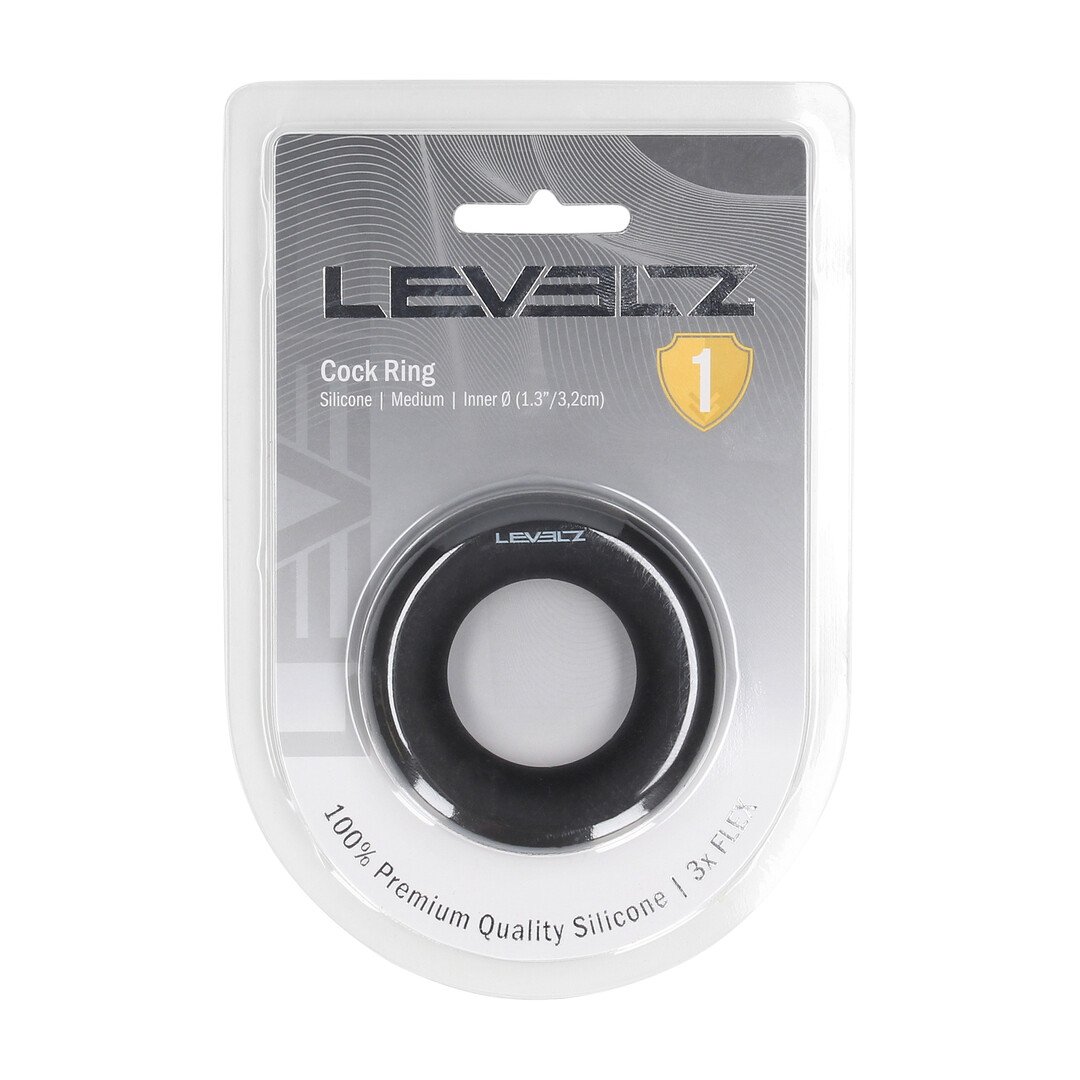 Liquid Silicone Cockring - M - Black 2