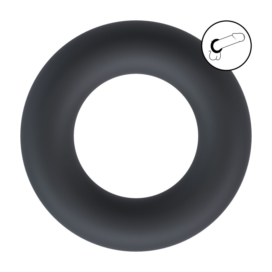 Liquid Silicone Cockring - L - Black