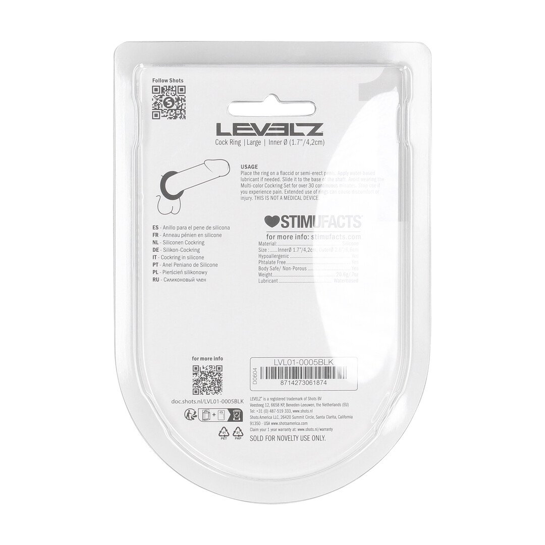Liquid Silicone Cockring - L - Black 3