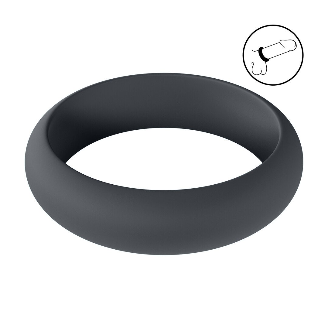 Wide O Silicone Cockring - XL - 50mm - Black