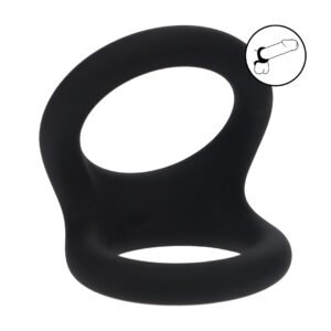 Double O Silicone Cockring - L - Black