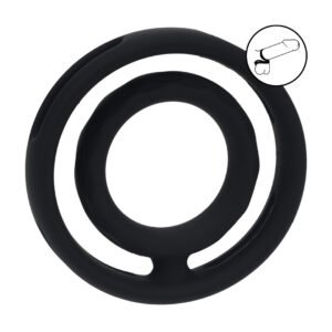 Classic Grooved Silicone Cock and Ball Ring - Black