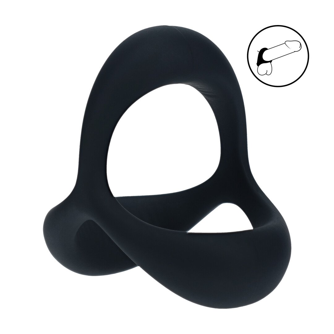 Tri O Ergo Silicone Cockring - Black
