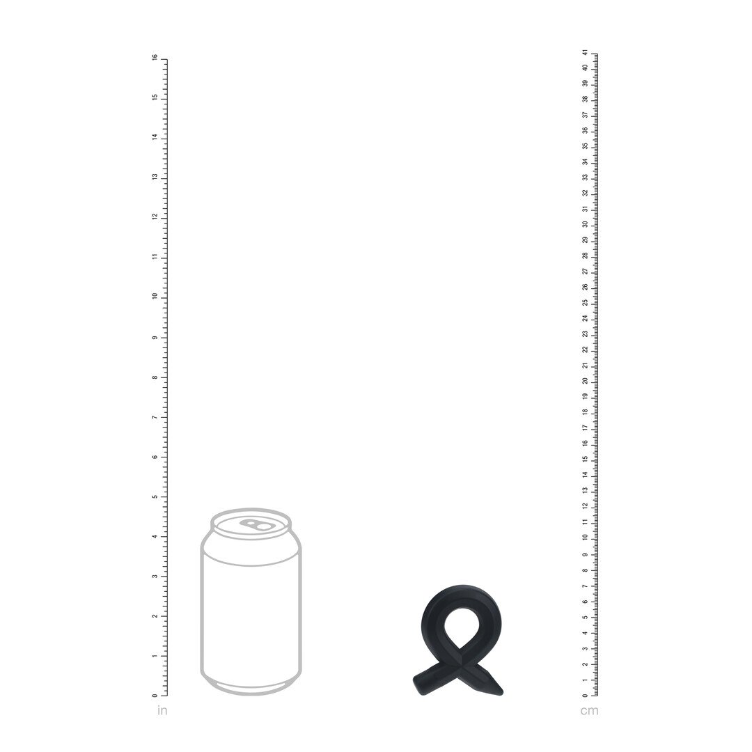 Pencil Liquid Silicone Cockring - Black 6