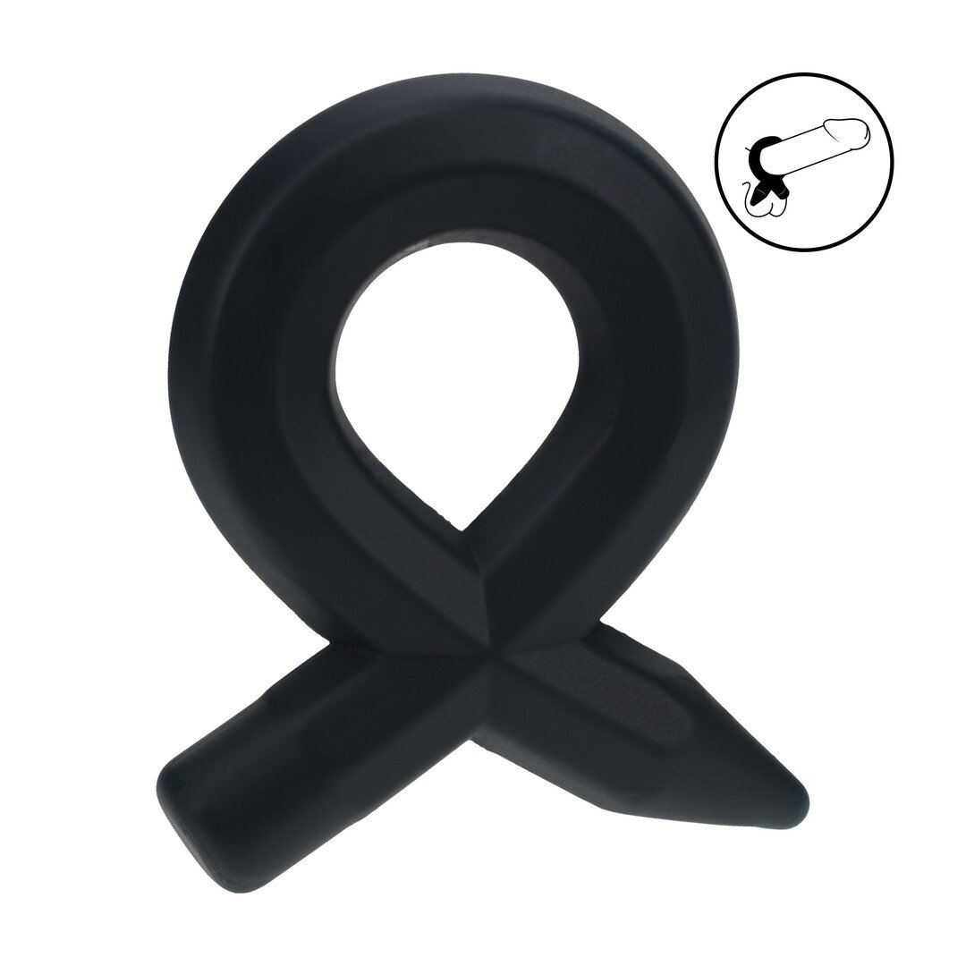 Pencil Liquid Silicone Cockring - Black