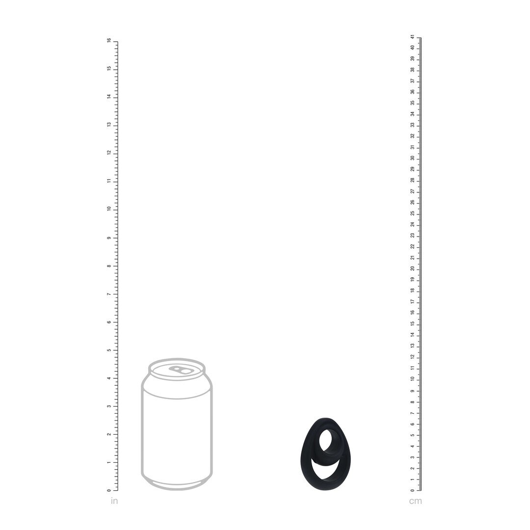 Double Ergo Silicone Cockring - Black 6