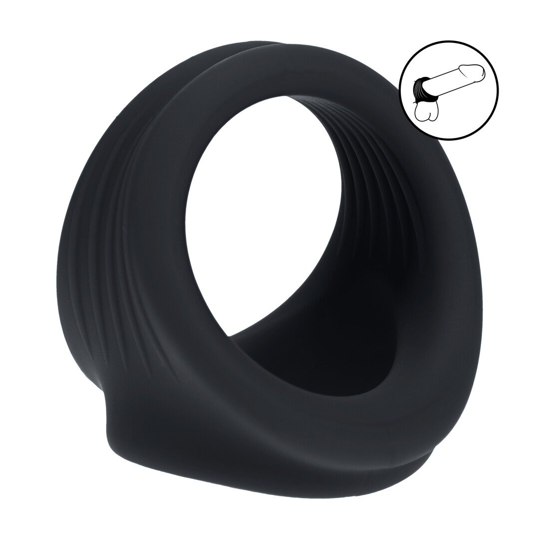Silicone Cock and Ball Harness - Black