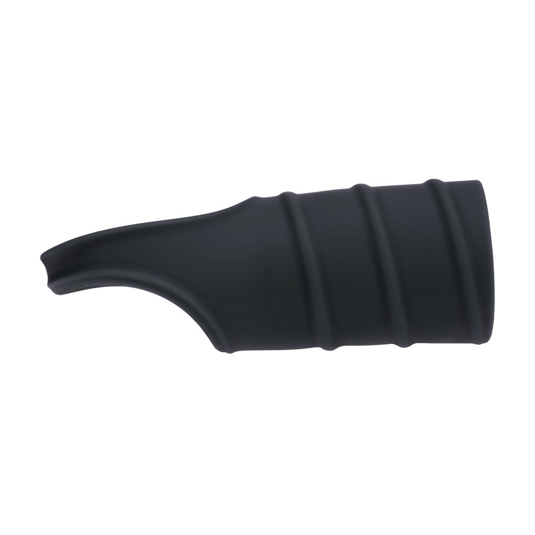Silicone Cockring and Ribbed Sleeve - Black 4