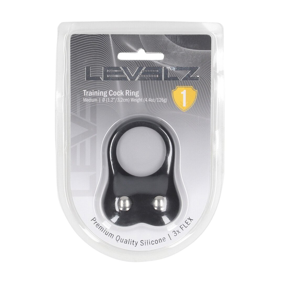 Silicone Training Cockring - M - Black 2