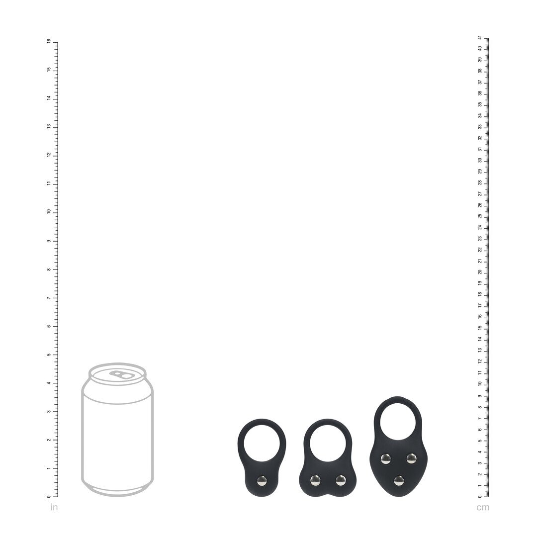 Silicone Training Cockring Set of 3 - S/M/L - Black 5