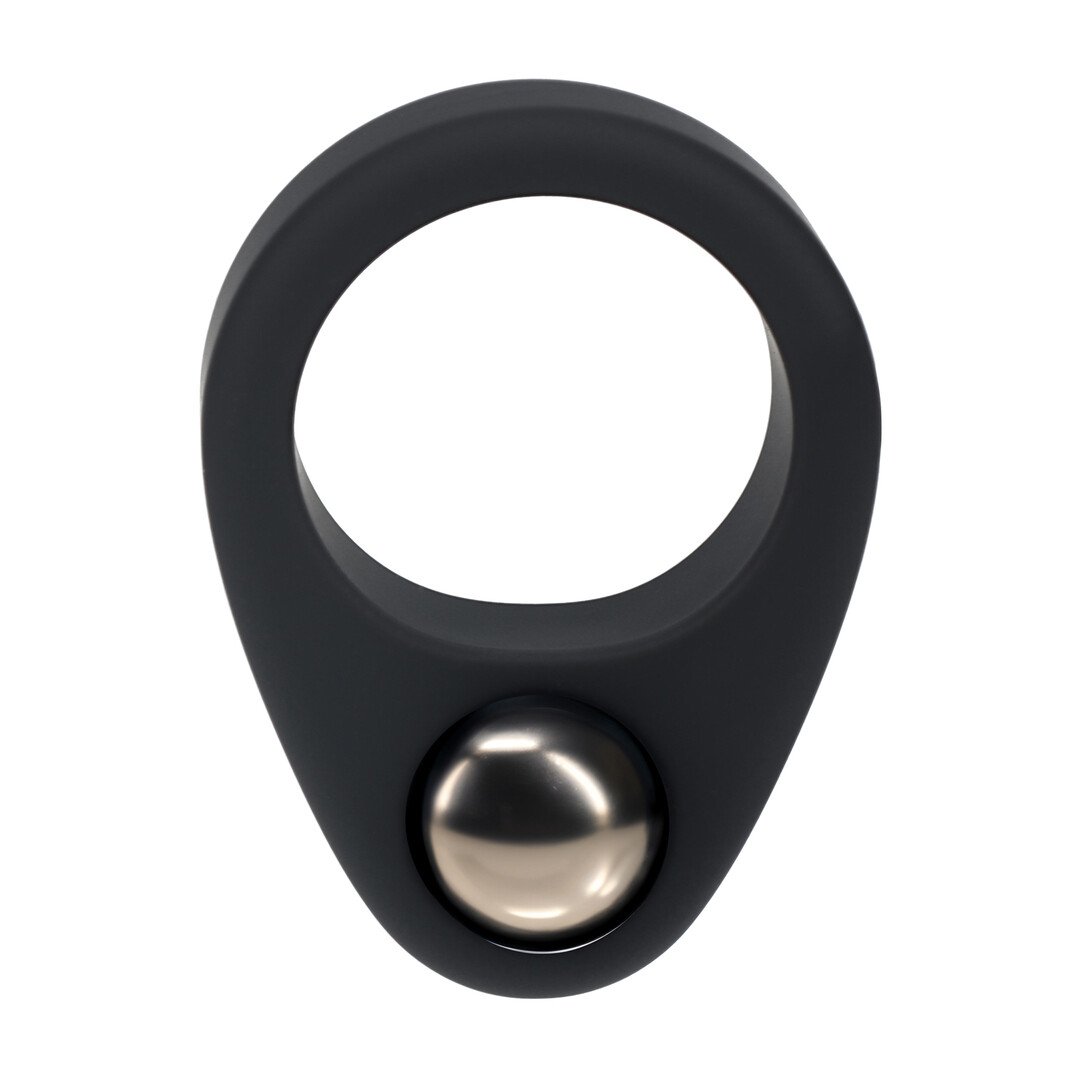 Liquid Silicone Single Weighted Ball Cockring - Black 4