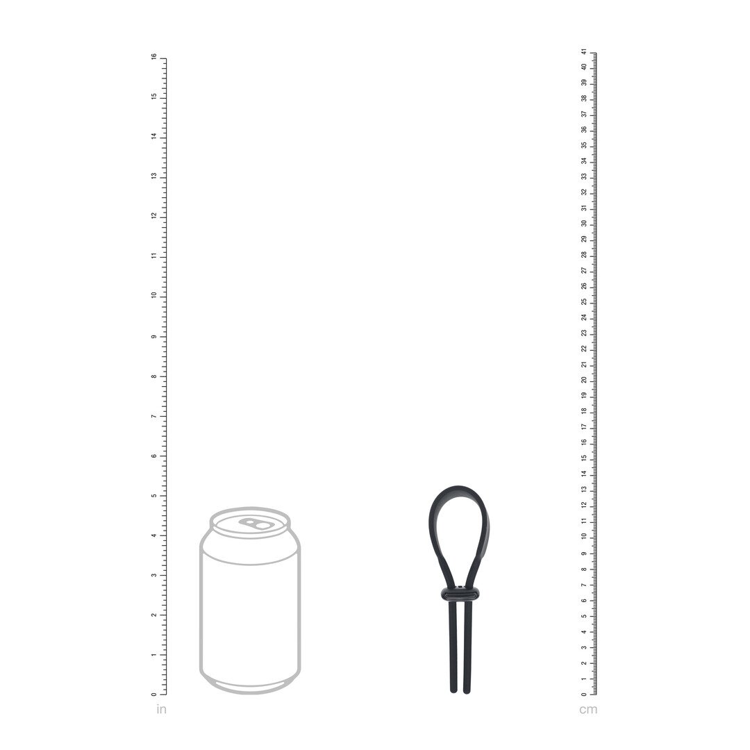 Wide Adjustable Silicone Lasso Cockring - 5mm - Black 5