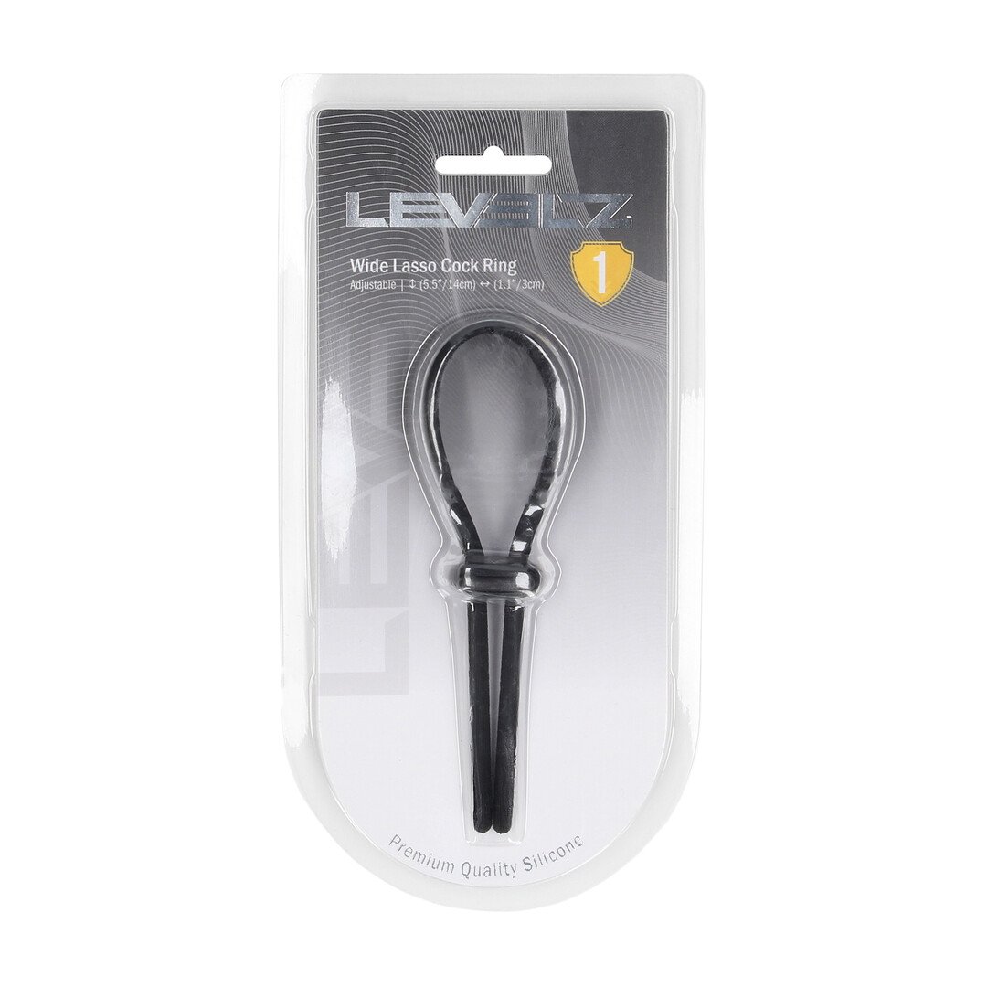 Wide Adjustable Silicone Lasso Cockring - 5mm - Black 2