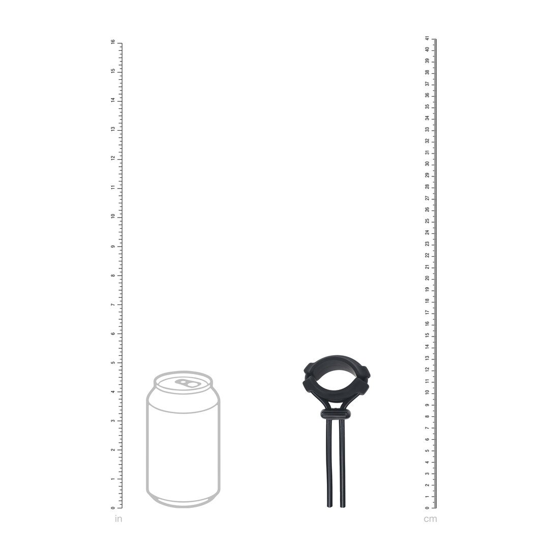 Detachable Wide Adjustable Silicone Lasso Cockring - 5mm - Black 5