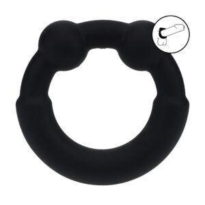 Metal and Silicone Cockring - Black