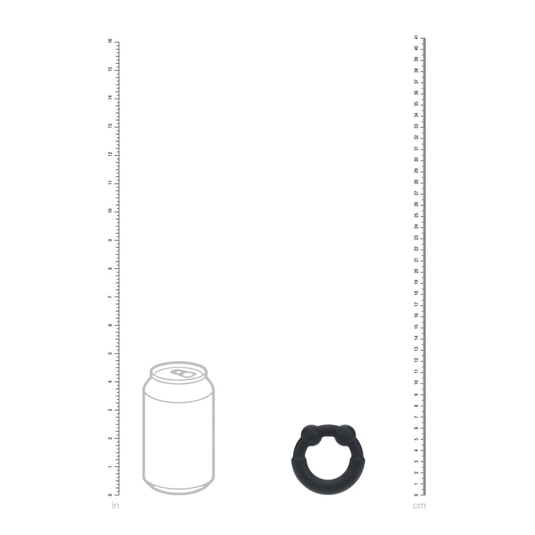 Metal and Silicone Cockring - Black 6