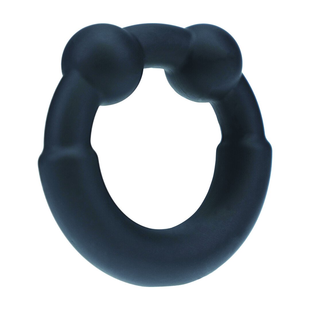 Metal and Silicone Cockring - Black 4