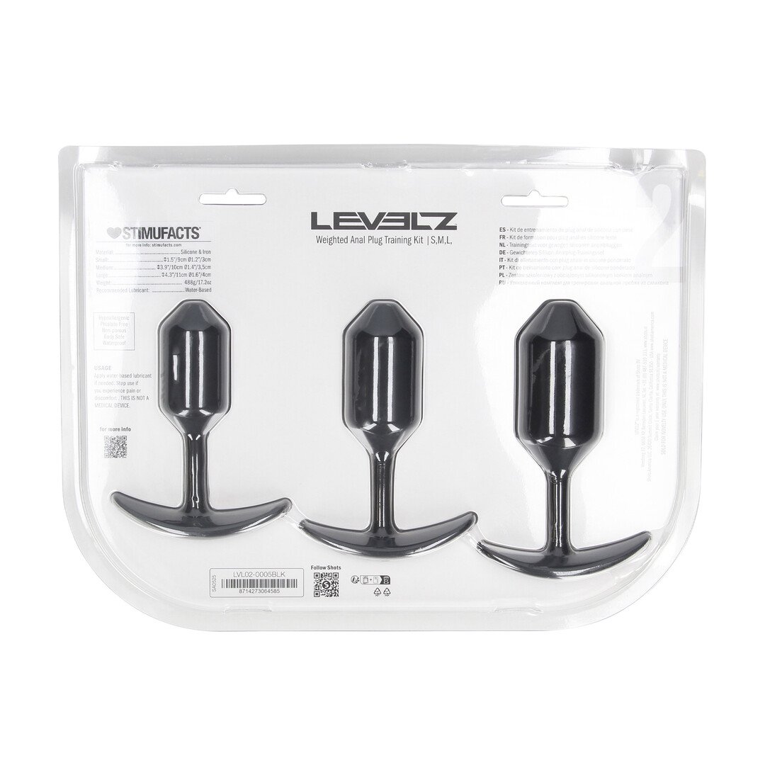 Silicone Weighted Anal Plug Training Set of 3 - Black 3