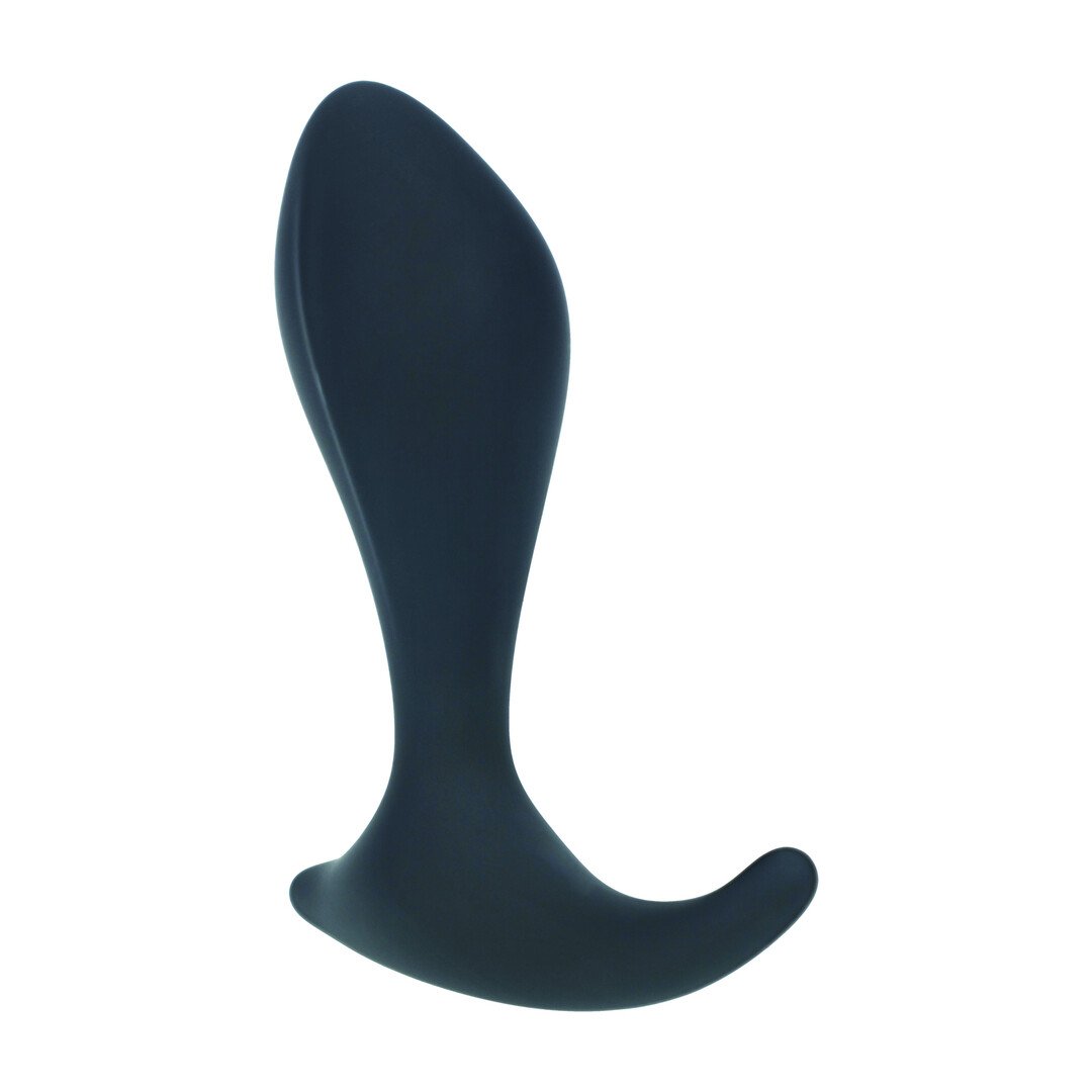 Single Ripple Silicone Prostate Massager - Black 4