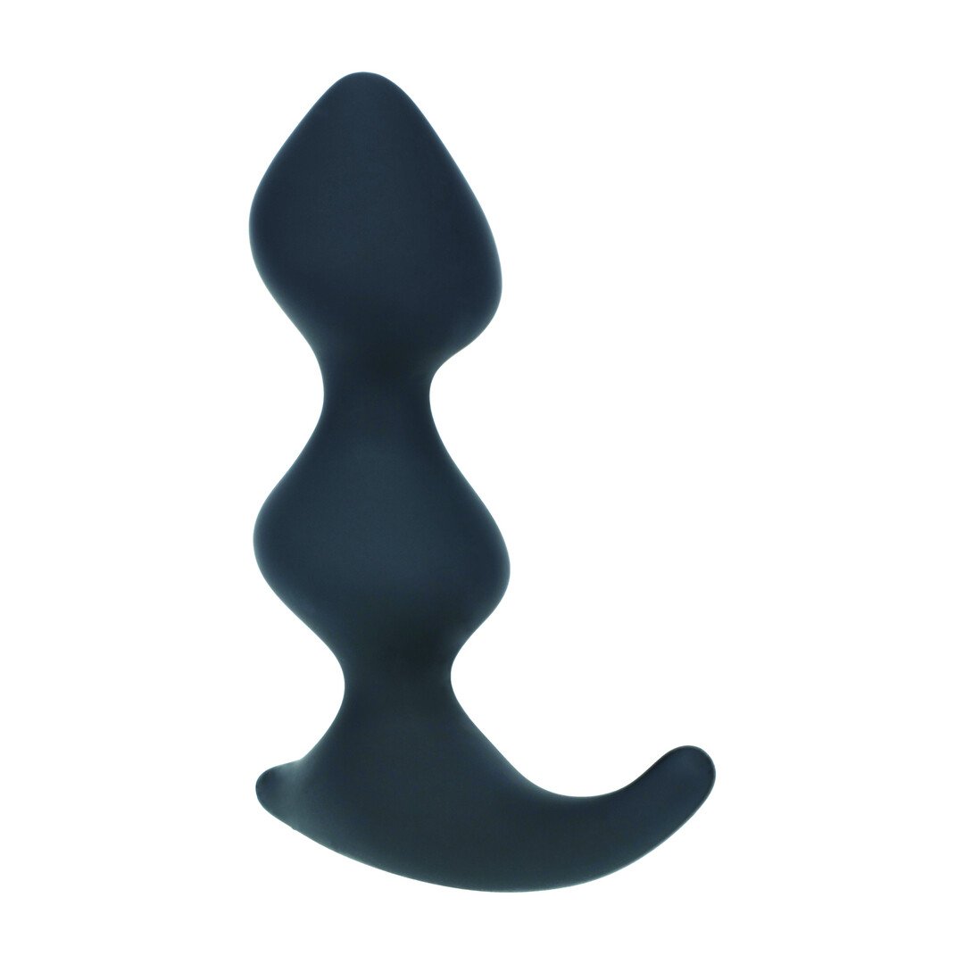 Full Double Ripple Silicone Prostate Massager - Black 4