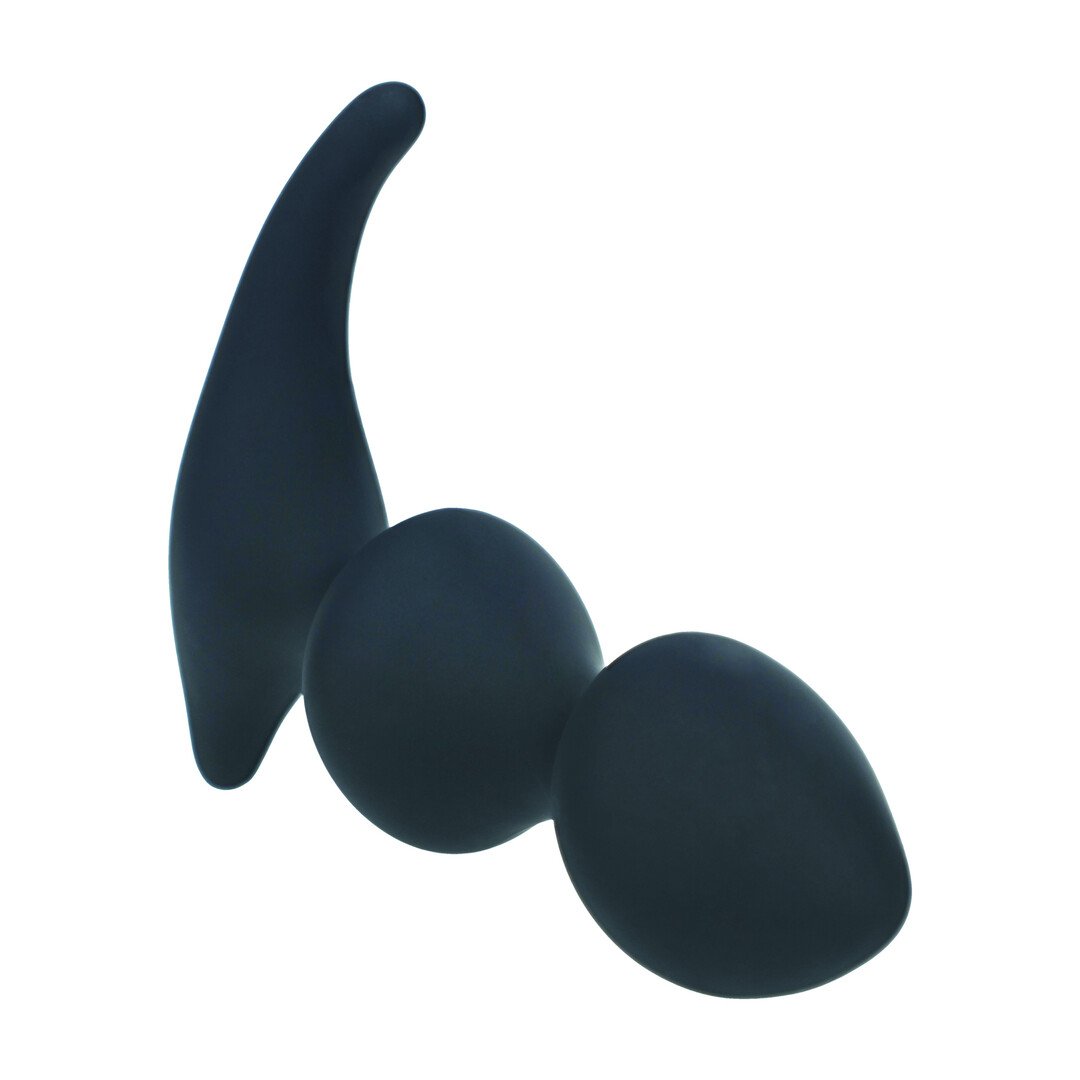 Full Double Ripple Silicone Prostate Massager - Black 6