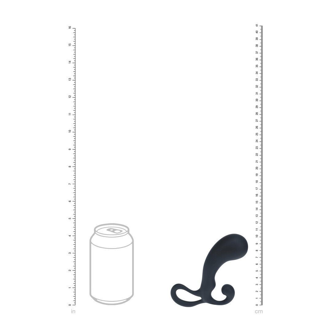Bulb with Loop Silicone Prostate Massager - M - Black 6