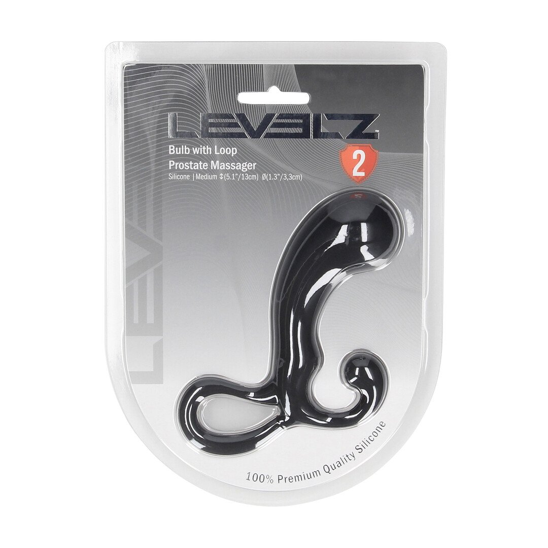 Bulb with Loop Silicone Prostate Massager - M - Black 2