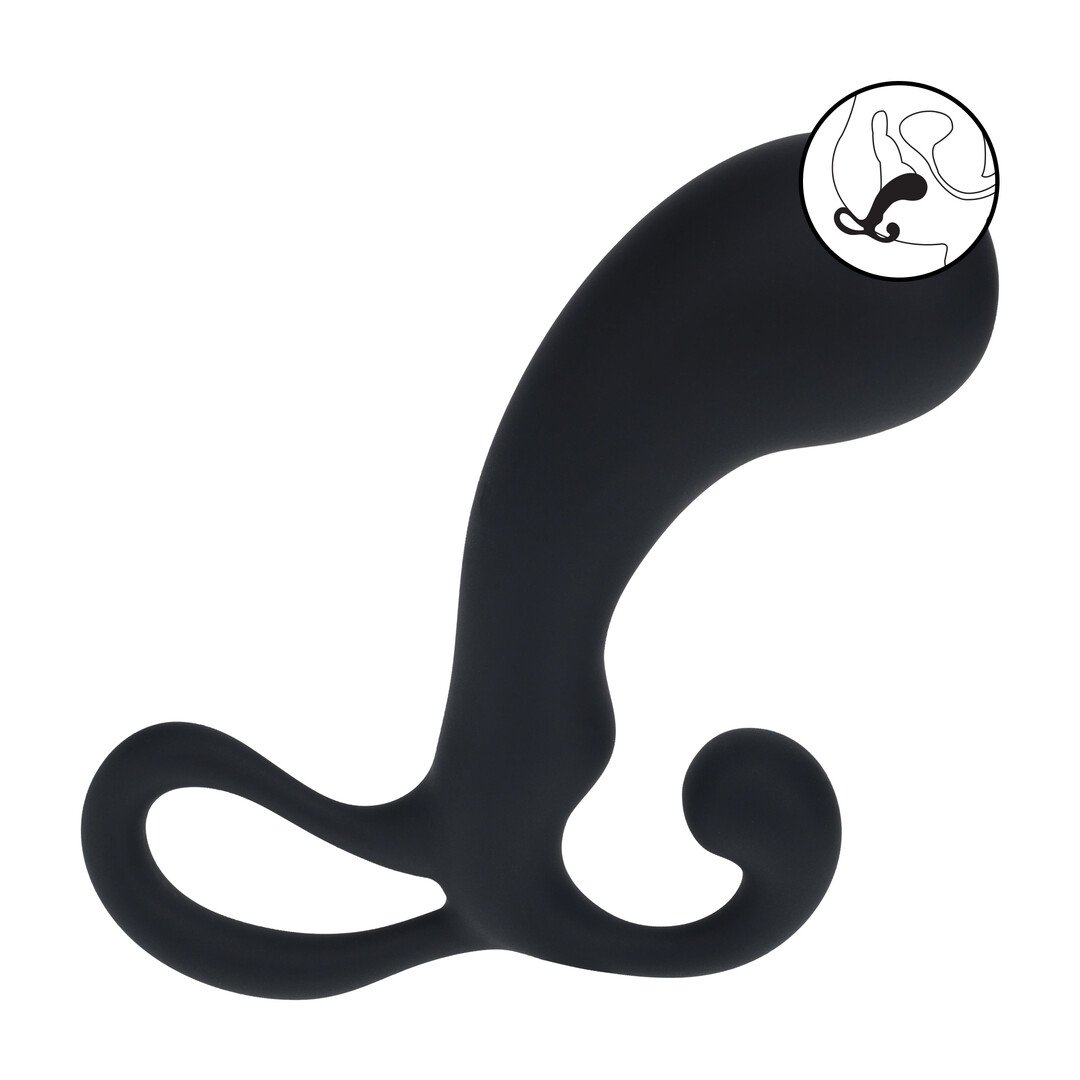 Bulb with Loop Silicone Prostate Massager - L - Black