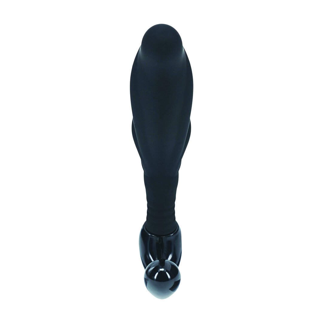 Rippled with Hard Loop Silicone Prostate Massager - S - Black 5