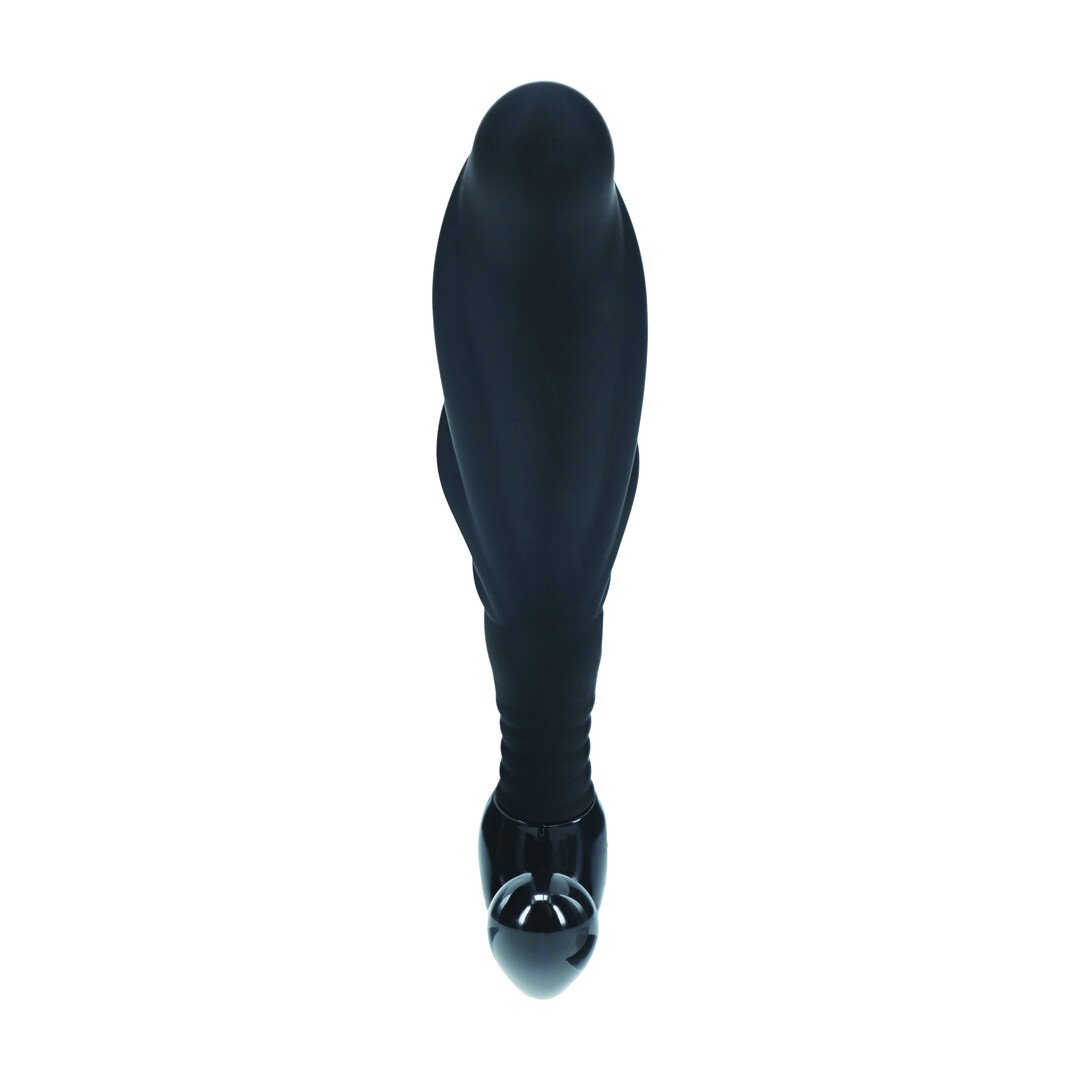 Rippled with Hard Loop Silicone Prostate Massager - L - Black 5