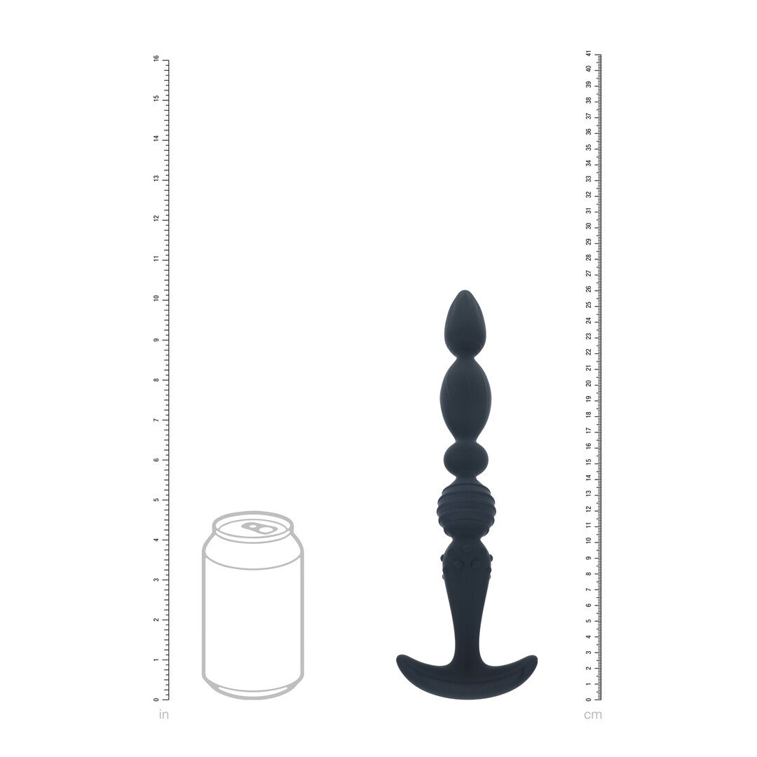 Multi Textured Silicone Flared Anal Probe - Black 6