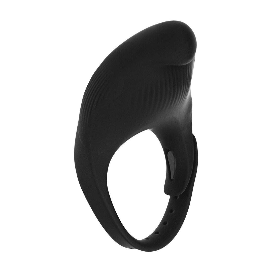 Adjustable Vibrating Silicone Cockring - Black 4
